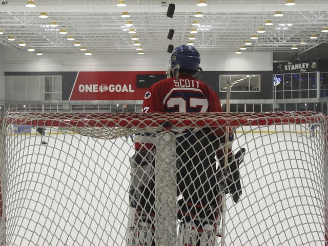 <p>As a "free agent" in the recreational leagues at Johnny's IceHouse, Scott subs in for teams who face a forfeit if they can't field a goalie.</p>
