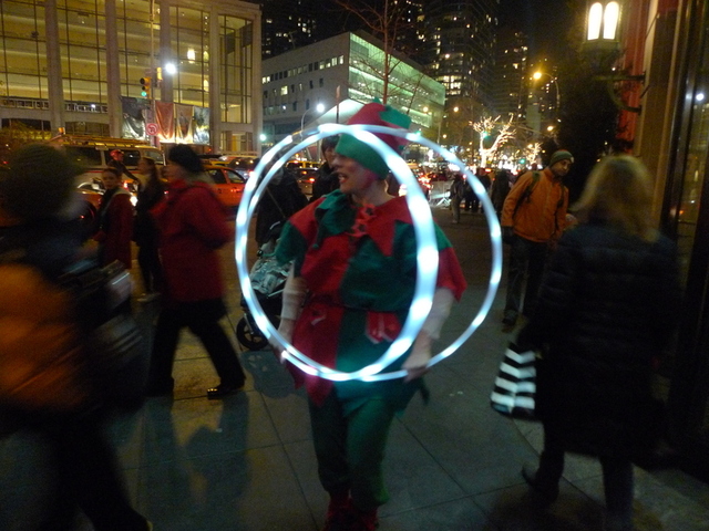 <p>An elf asked passers-by what they wanted for Christmas at Winter's Eve.</p>
