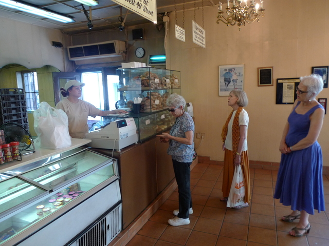 Norah Shaykin, second from right, said she was very upset about the closing of H&H Bagels, a fixture on West 80th Street and Broadway since 1972.