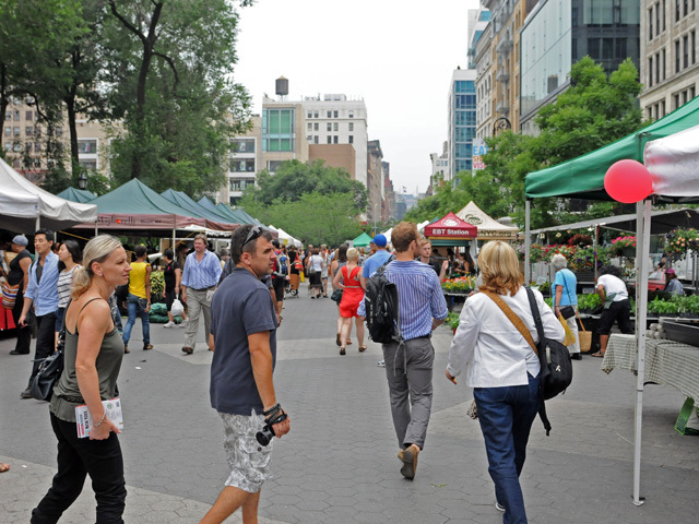 The Union Square farmers' Market on July 8, 2011. 