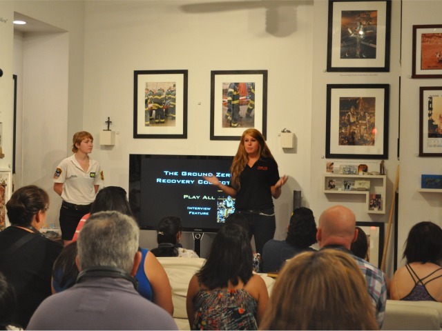 A guide introduced visitors to the Ground Zero Museum Workshop on July 11.