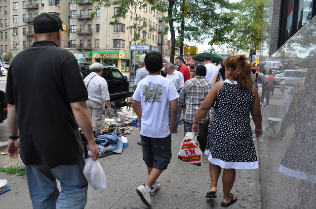 Street vendors line streets in Washington Heights.
