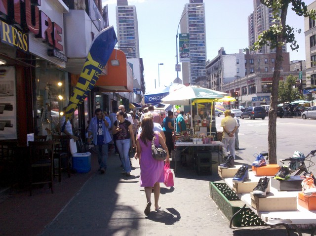 Street vendors on St. Nicholas Avenue near 181st Street.