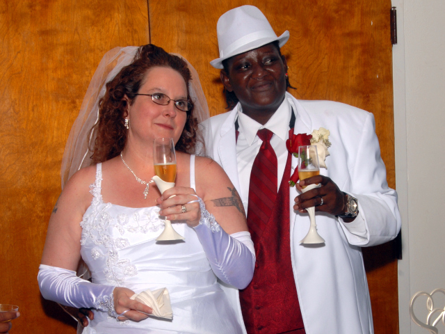 Jeanette Coleman (left) and Kawane Harris (right) will have a second wedding ceremony at Foley Square July 24, 2011.