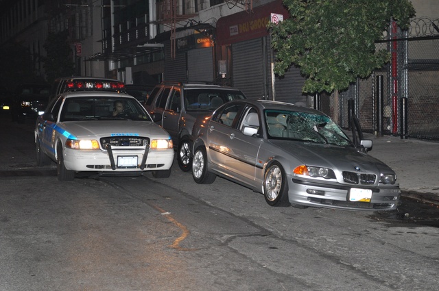 The driver of the BMW crashed several blocks from the accident scene.