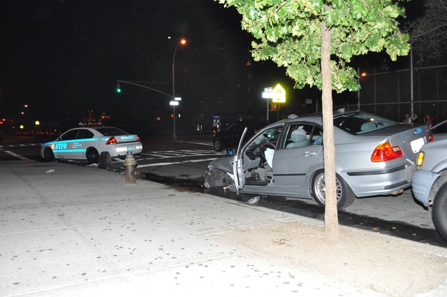 The driver of the BMW crashed several blocks from the accident scene.