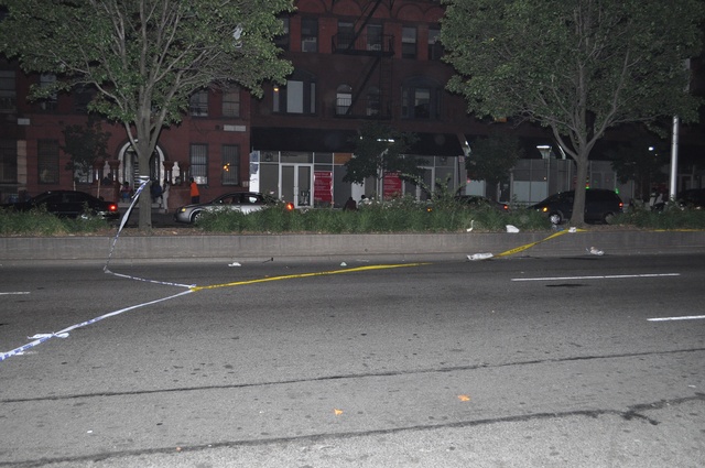 The accident scene where a man suffered head injuries.
