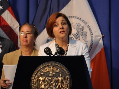 Council Speaker Christine Quinn spoke out against the BRC shelter in a press conference Thursday.