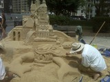 Sand Castle Built in Foley Square for Summer Streets