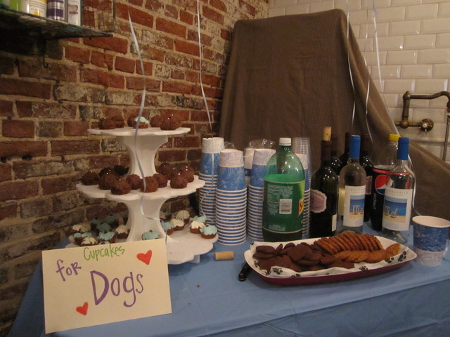 Dogs enjoyed cupcakes while their owners drank wine at Puppy Prom. 