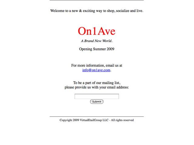 On1Ave.com, the virtual marketplace that Andrew Albert allegedly used to defraud investors. 