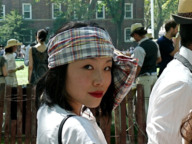 A very modern madras take on the flapper headband.