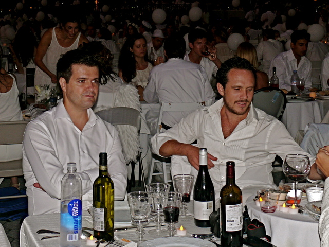 Revelers enjoyed a few bottles of wine with dinner.