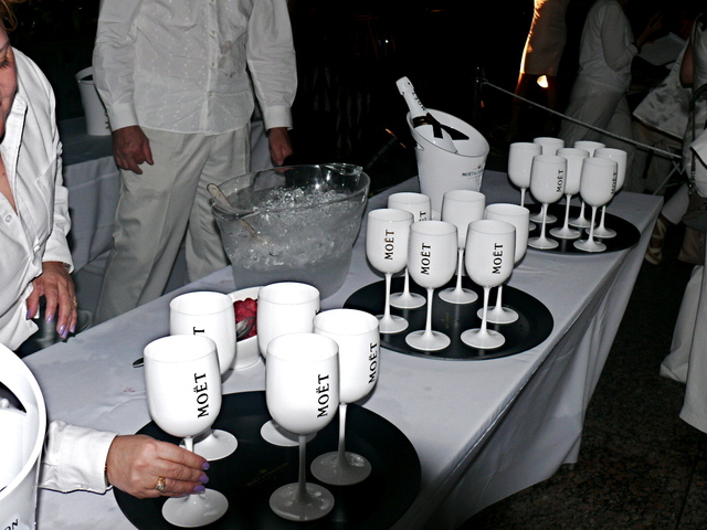 The dinner party was completed by a Moet champagne toast.