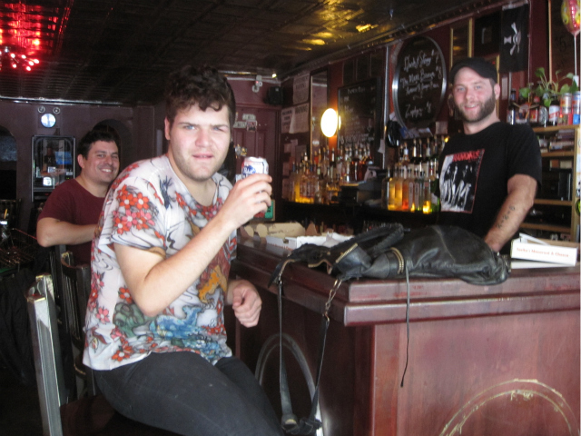 Patrons at B-Side got a final round before the bar closed due to the hurricane on Friday, Aug. 26, 2011.