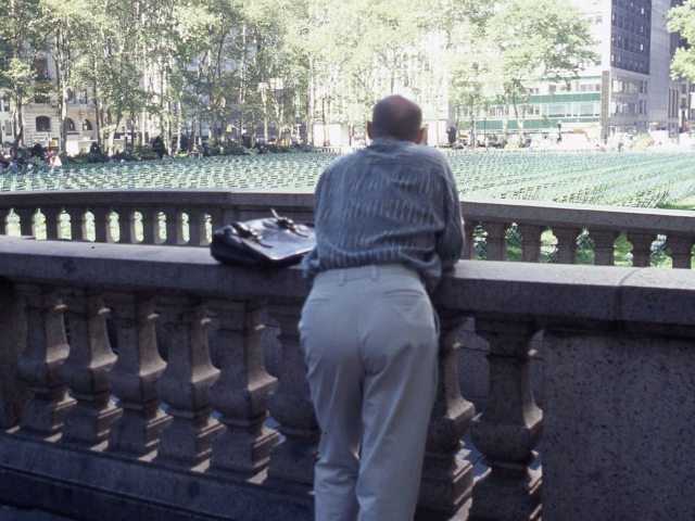Park-goers are invited to view the chairs from adjacent pathways.