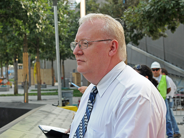 Michael Ketring, 56, visits the 9/11 Memorial for the first time since working at Ground Zero during the attack. 
