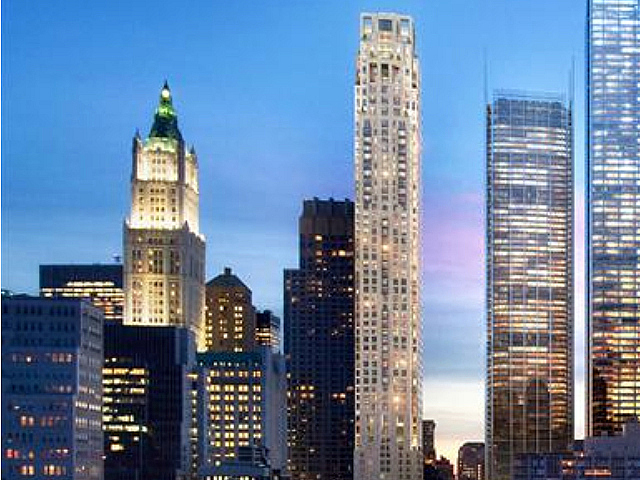 Silverstein Properties hopes to build this condo and hotel tower at 99 Church St. as soon as the economy turns around. 
