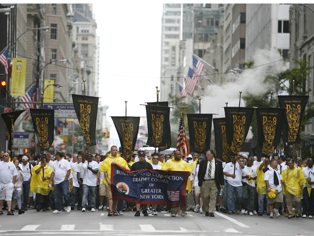 Hundreds of union members from the 