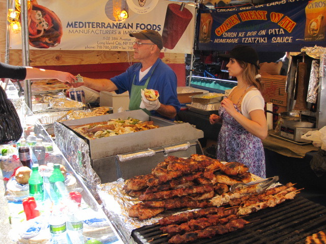 A food vendor on Mulberry Street for the San Gennaro festival on Fri., Sept. 16, 2011.