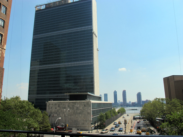 If the UN land swap goes through, the UN will be allowed to build an office tower on the site of Robert Moses Playground that rises as high as the Secretariat building, 39 stories.