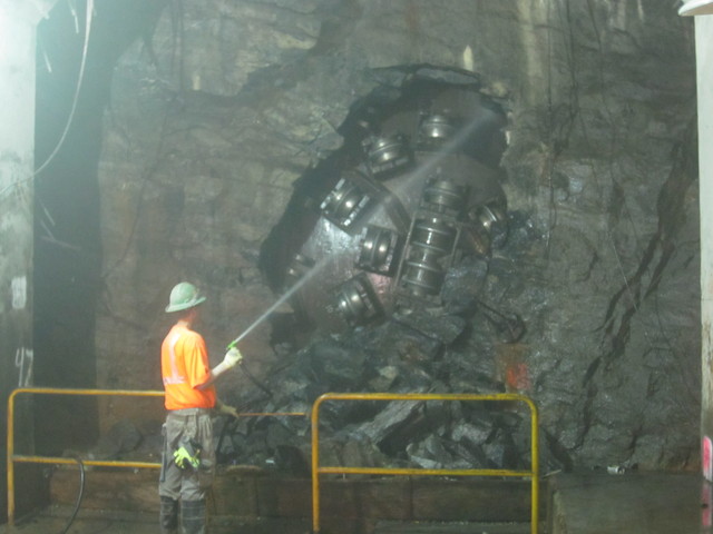 The tunnel boring machine mined 7,789 feet since starting the project in May 2010. 