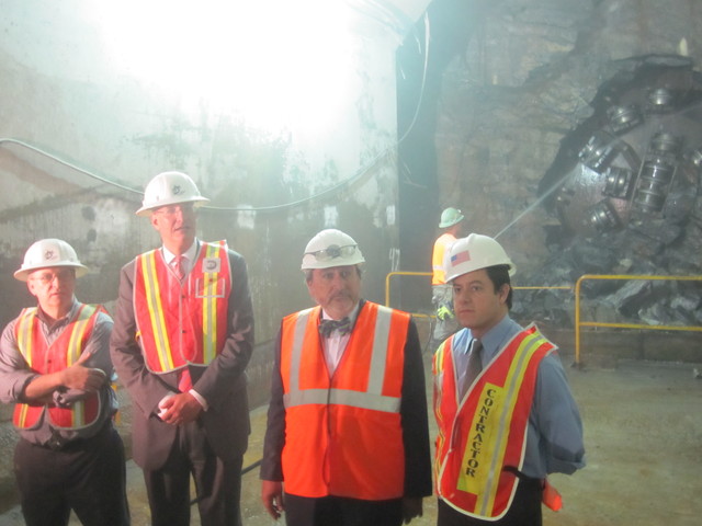 MTA Chair Jay Walder (second from left) and MTA Capital Construction President Michael Horodniceanu (third from left) said the project will be done on time and on budget. 