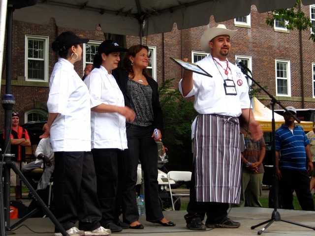 Paty's Tacos, which has tussled with cops and community leaders over space, took home the Hero award at the 2011 Vendys. The award was presented by judge and City council woman Melissa Mark-Viverito (third from left.) 
