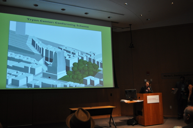 Quadriad officials presented before the community voted on the current plan to build skyscrapers in Washington Heights.