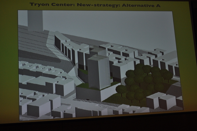 A rendering of Quadriad's plans for a 28-story as-of-right skyscraper on Broadway and 192nd Street. This unit would have no affordable housing component, according to Quadriad officials.