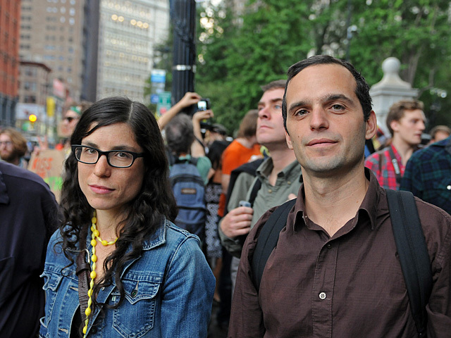 Will Hurd, 32, and Liz Starim, 32, said the protest represented a number of issues that couldn't easily be boiled down to one message. 
