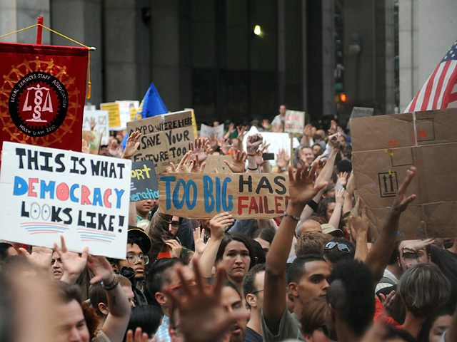 Protesters carried placards for a number of causes. 
