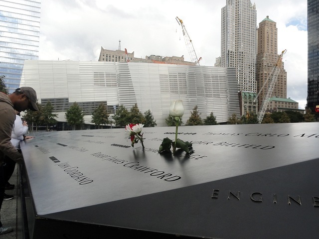 This corner of the 9/11 Memorial. 