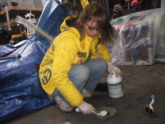 Tracy Postert, an Upper West Side resident, said she did not think Zuccotti Park had a sanitation problem. 