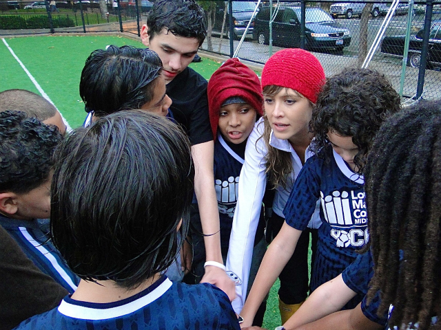 Students on the Lower Manhattan Community Middle School's soccer team, which lost city CHAMPS funding this year. 