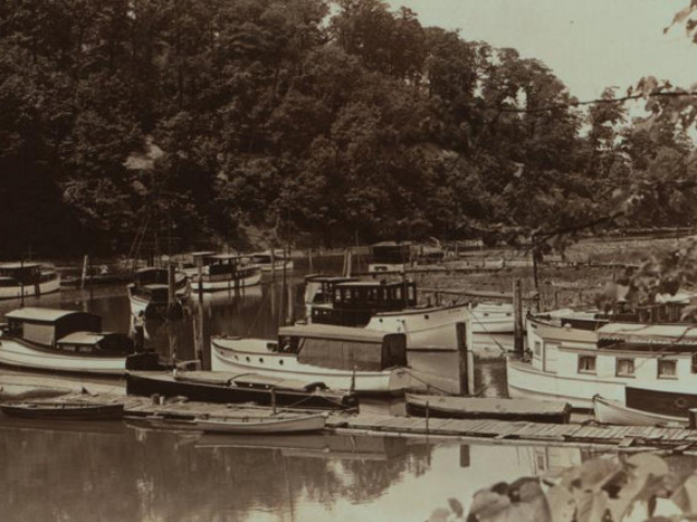The Inwood Hill Boat Basin as seen in a 1935 photo. 