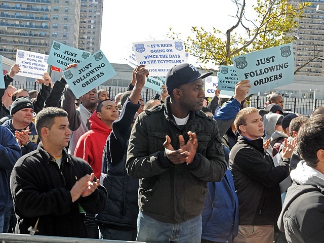 Hundreds of cops turned up at a Bronx courthouse to support their brethren accused of ticket-fixing.