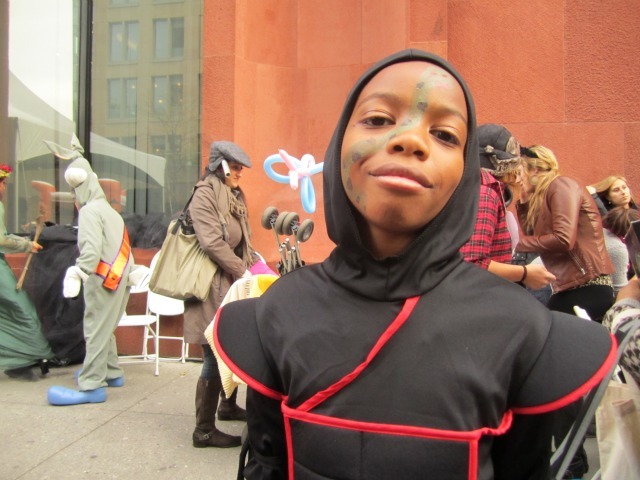 <p>Kamal Smith, 10, dressed as a ninja, came with his family from Harlem to enjoy the costume.</p>
