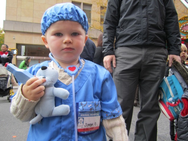 <p>Simon Berber, 2, dressed as a doctor at the Village's Children's Halloween Parade.</p>
