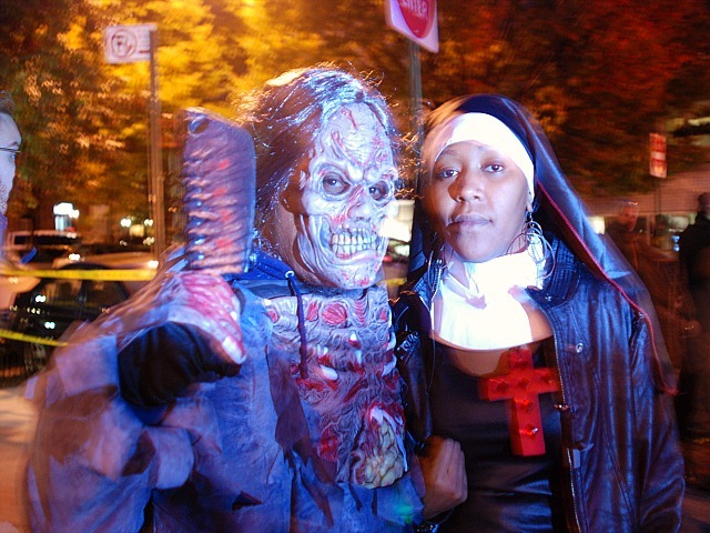 <p>Felipe Jimenez, 44, and Kema Alexander, 29, said the Village provides entertainment they can't find in their homes in Brooklyn and Queens.</p>
