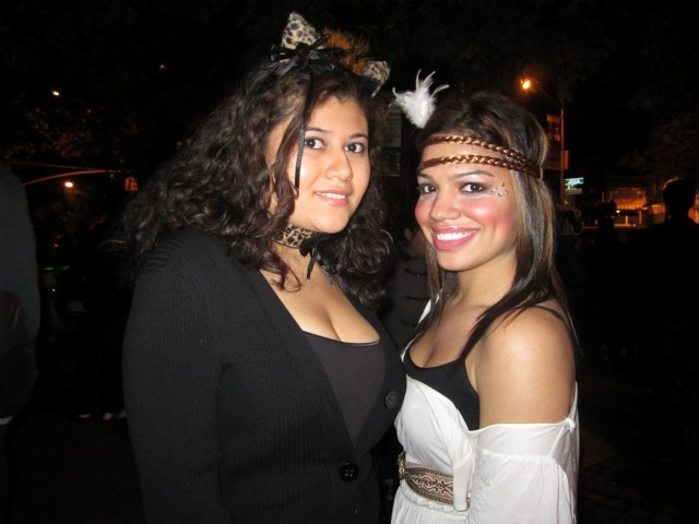 <p>Evelyn Mendez and Illeana Rodriguez, both 19, came to the Village Halloween Parade from New Rochelle, N.Y.</p>
