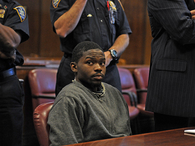Leon Stuckey, 19, an alleged member of Harlem's Goodfellas gang at his arraignment on Nov. 4, 2011.