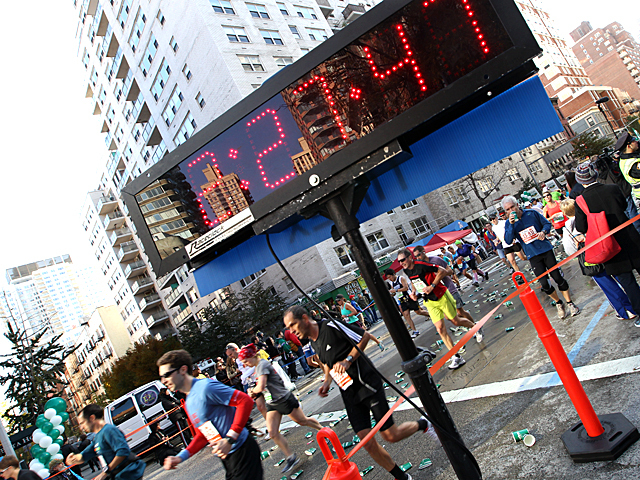 <p>Times flies during the 2011 New York City Marathon.</p>
