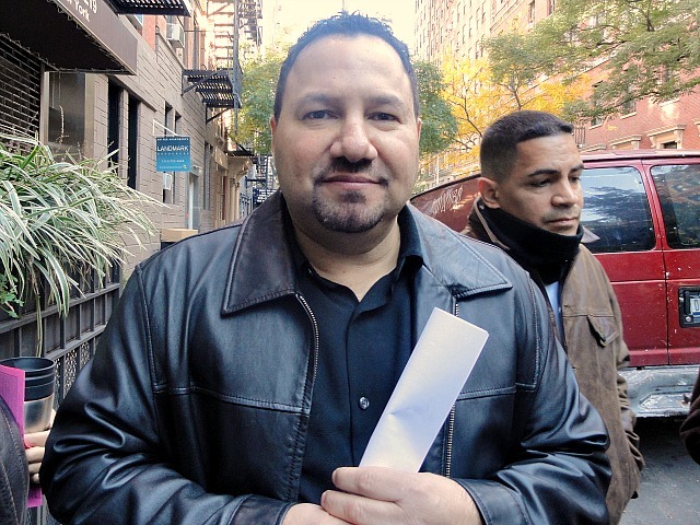Jose Rivera, 47, was given just six days to vacate his home of 22 years at 221 W. 16th St. in Chelsea. He took part in a rally there on Nov. 6, 2011.