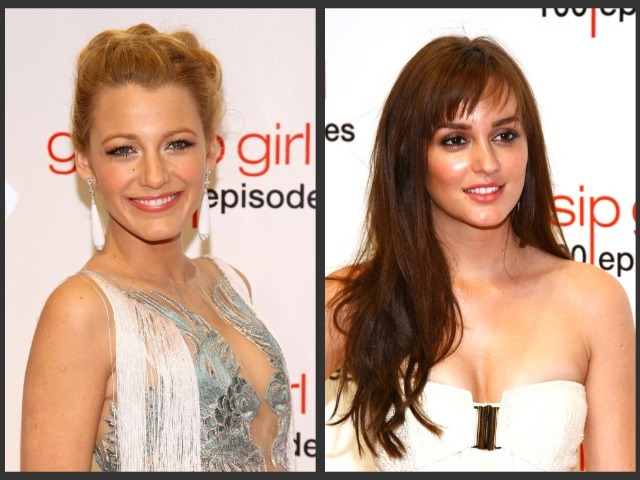 Blake Lively (L) and Leighton Meester attend the 'Gossip Girl' 100 episode celebration at Cipriani Wall Street on November 19, 2011 in New York City. 