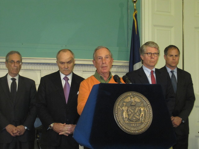 Mayor Michael Bloomberg, Police Commissioner Ray Kelly and Manhattan D.A. Cyrus Vance announced the arrest Sunday.