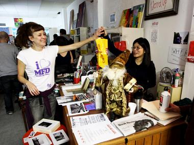 Washington Heights poets, writers and artists attend local "Word-Up" bookstore event on Nov. 26, 2011.