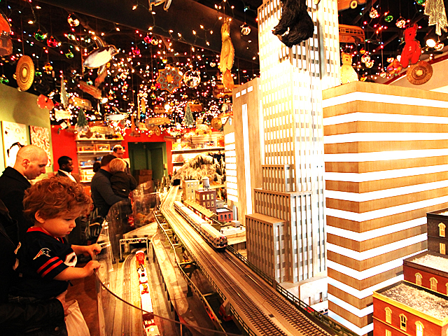 Kids enjoy the Holiday Train Show at Grand Central Terminal over the Thanksgiving weekend, 2011.
