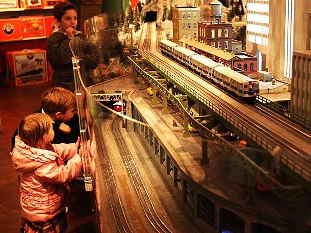 Children enjoy the Holiday Train Show at Grand Central Terminal over the Thanksgiving weekend, 2011.