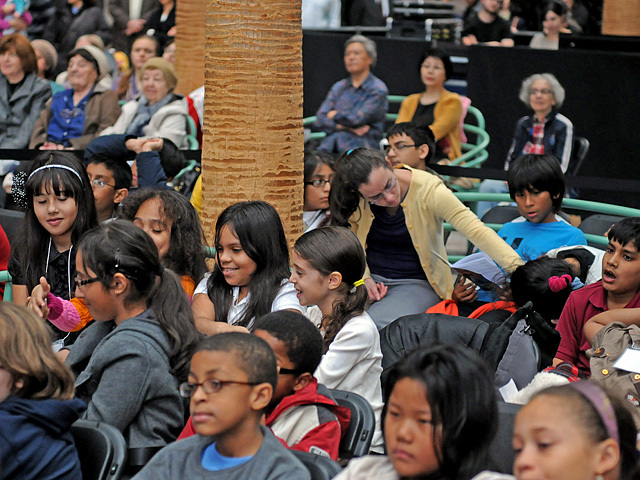 Students watch the New York Theatre Ballet's performance of The Nutcracker on Nov. 29, 2011. 